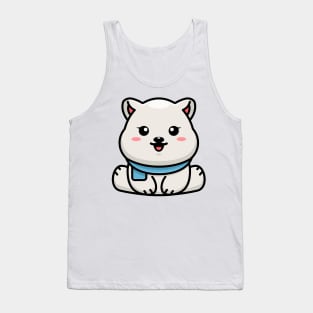 Cute baby polar bear sitting cartoon illustration Tank Top